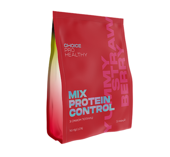 Протеїновий коктейль MIX PROTEIN CONTROL Полуниця CHOICE - низькокалорійне харчування (5 порцій)