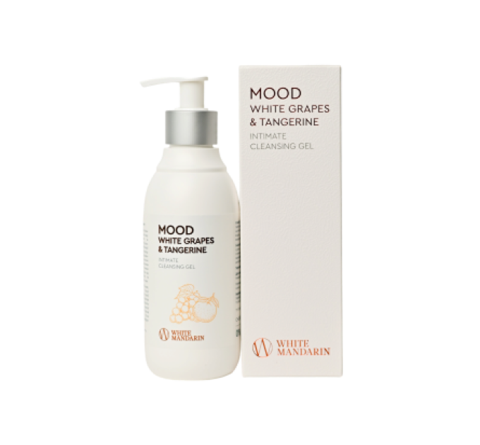 Гель для інтимної гігієни MOOD White Grapes & Tangerine від White Mandarin — делікатне очищення з біотехнологічними лактобактеріями та зволожуючим комплексом Hydagen® Aquaporin