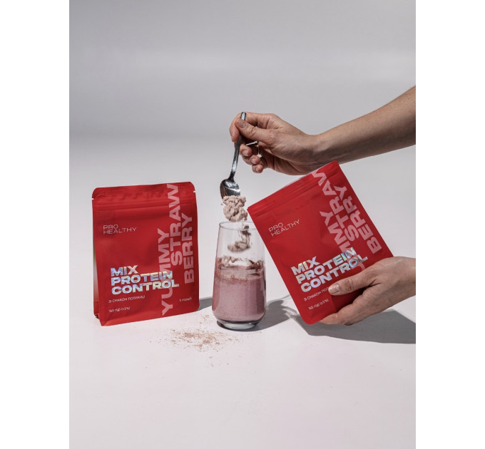 Протеїновий коктейль MIX PROTEIN CONTROL Полуниця CHOICE - низькокалорійне харчування (5 порцій)