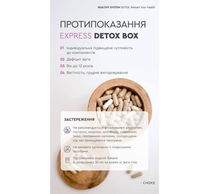 Express Detox Box від Choice — набір для швидкої детоксикації та відновлення енергії “Restart Your Health”